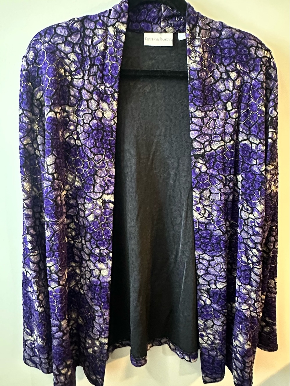 Embellished Purple Open-Front Women's Cardigan by Draper’s & Damon’s
